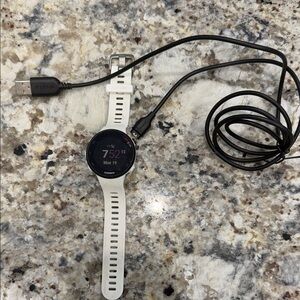 Garmin Black and White Smartwatch with USB Charger